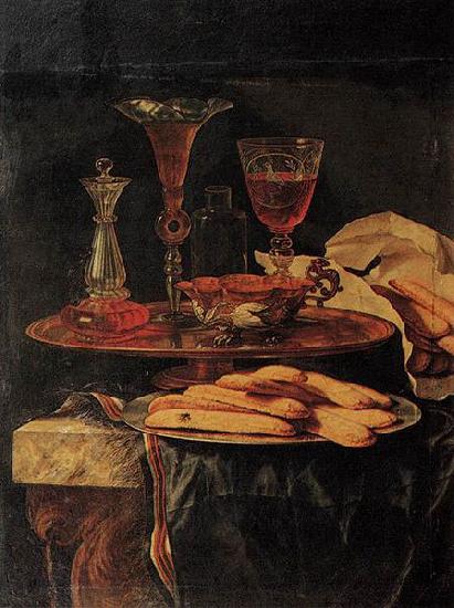 Christian Berentz Still-Life with Crystal Glasses and Sponge-Cakes China oil painting art
